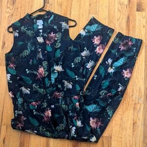 Oiselle Moody Floral Utility Jumpsuit size M